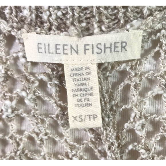 Eileen Fisher Open Front Crochet Cardigan Sweater - Picture 6 of 6